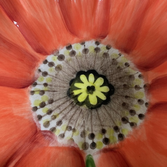 90’s Trinket poppy coral dish hand painted by clay art south San Francisco - Picture 8 of 10